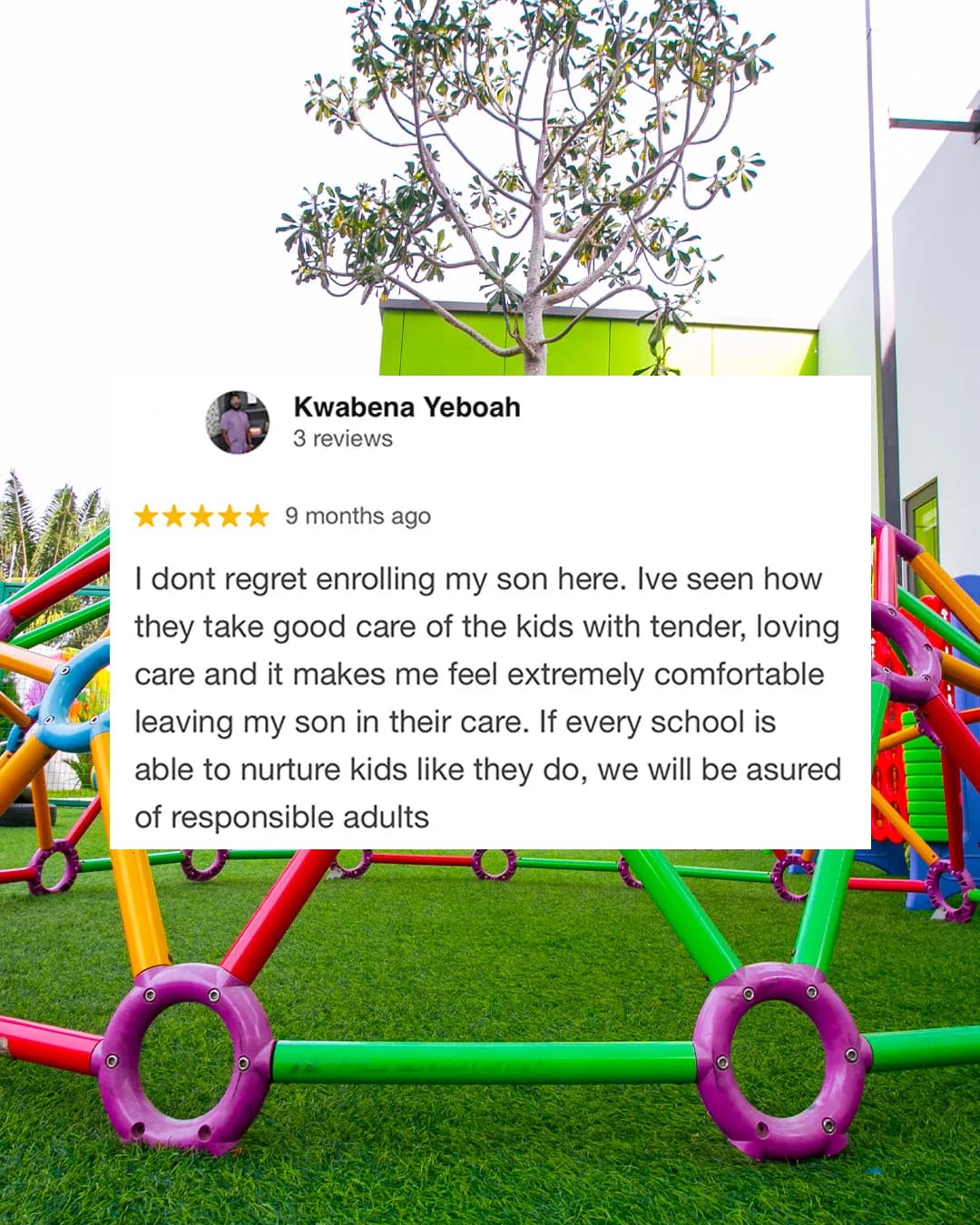 Google review from Kwabena Yeboah